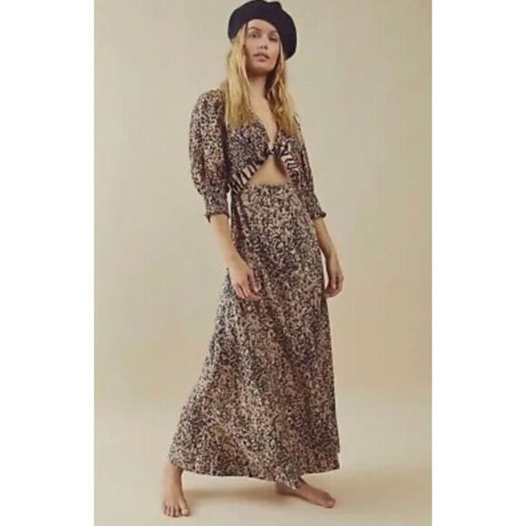 Free People - String Of Hearts Maxi Dress Smocked size S - Picture 1 of 8